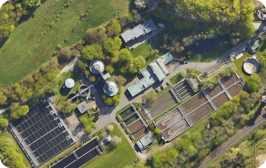 Luftbild Klärwerk Angertal
