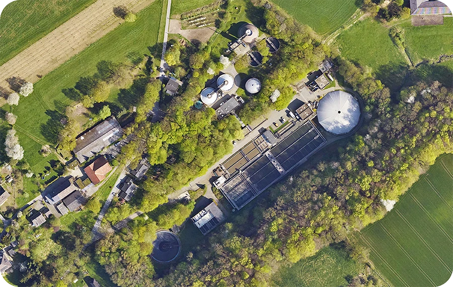 Luftbild Klärwerk Angertal