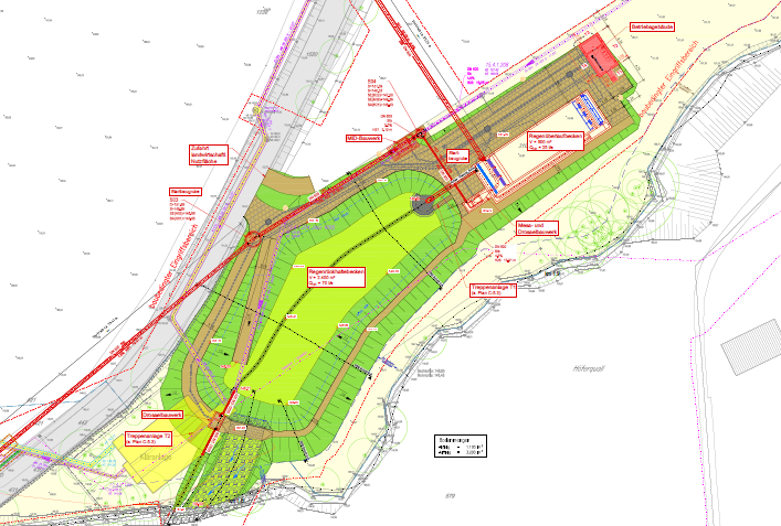 Lageplan neue Regenbeckenanlage Tillmannshöfen